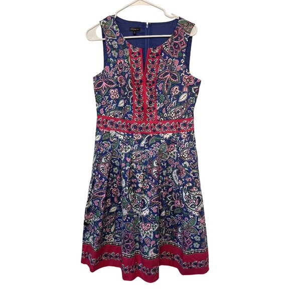Talbots Womens Sleeveless Floral Paisley Print Dress Size 6 - Picture 1 of 8